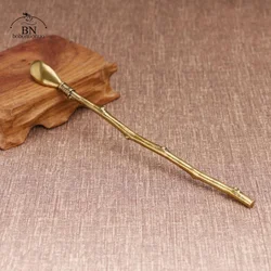 Brass Copper Dinnerware Set Spoon Tea Spoon Dessert Coffee Ice Cream Spoons Kitchen Accessories Bar Tools Plum Blossom Creative