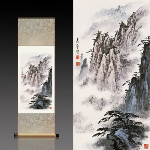 

Chinese Silk Scroll Painting landscape Home Decoration