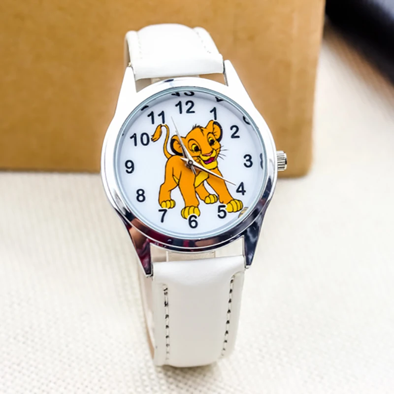 Disney Cartoons The Lion King Series Simba Children\'s watch Anime Children\'s Analog Quartz Watch Boy watch Student watch gift