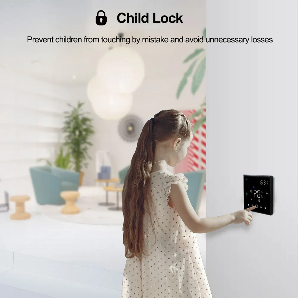 Controlador sem fio inteligente termostato wifi para 4 tubo de aquecimento e refrigeração temperatura 3 velocidade ventilador bobina unidade com alexa google