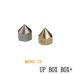 2pcs replacement brass nozzle 0.2mm 0.4mm 0.6mm M6x0.75 for UP mini PLUS2 BOX/BOX+ UP300 3D printer Accessories UP Brand Nozzle