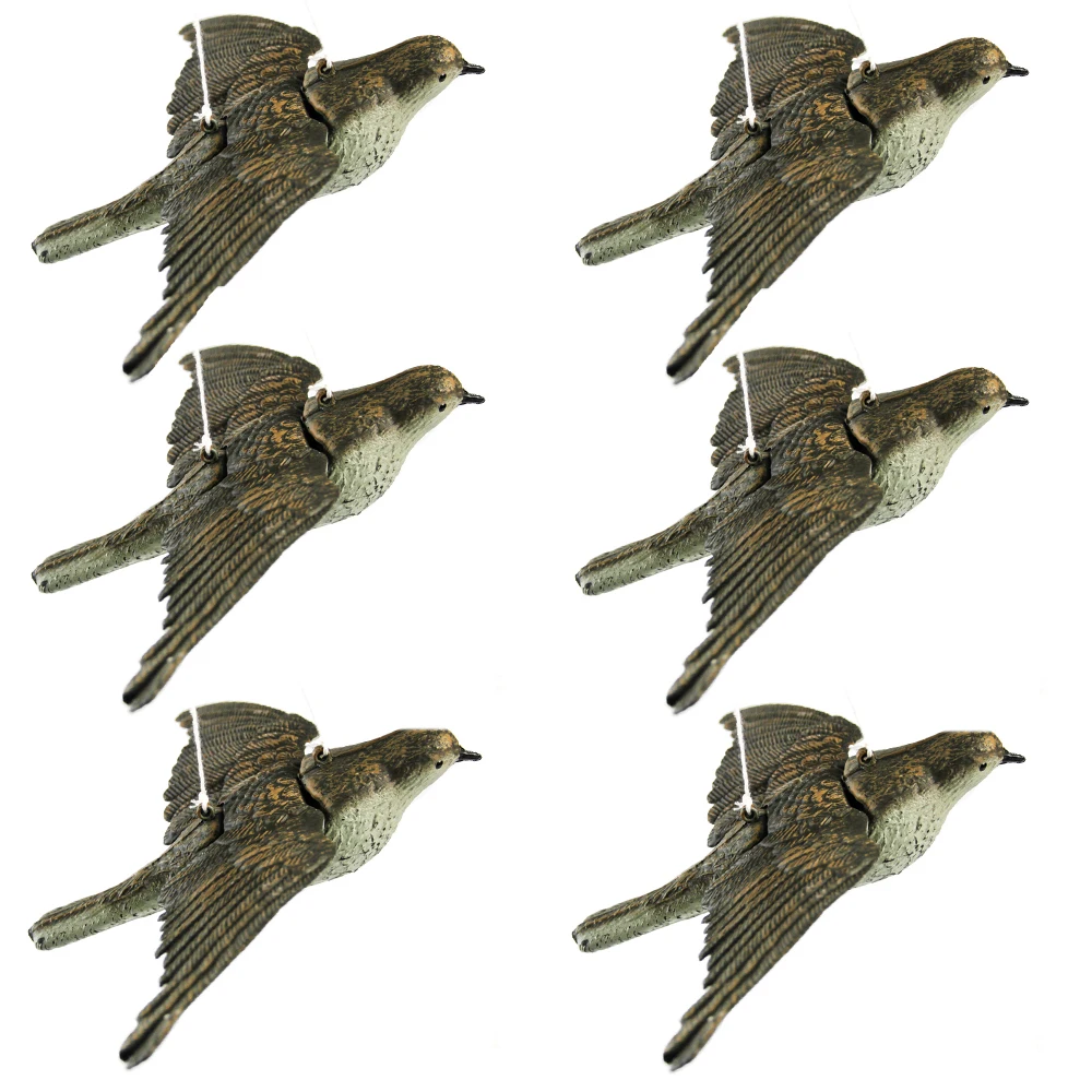 6Pcs 3D Fake Skylark Birds Decoy Repellent Decoy Pest Control Garden Scarer Scarecrow Ornament For Hunting Yard Decoration