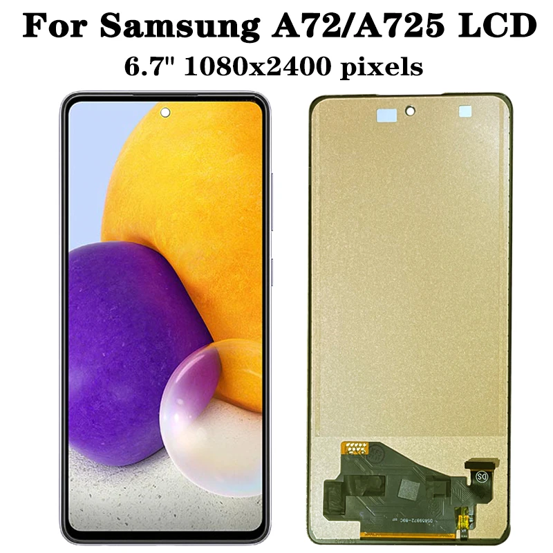 Pantalla LCD táctil de 6,7 pulgadas para móvil, montaje de digitalizador, piezas de reparación para Samsung A72 4G, A725F, A725F/DS, A725M