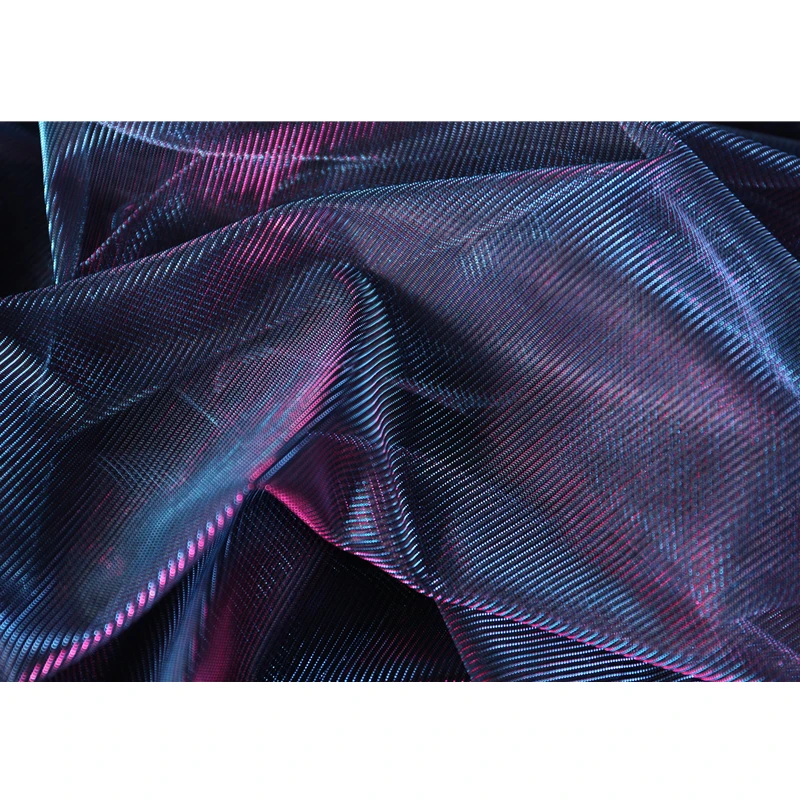 Blue Gradient Mesh Fabric Designer Xinghe Skirt Clothing Handmade Diy Magic Laser Background Fabric