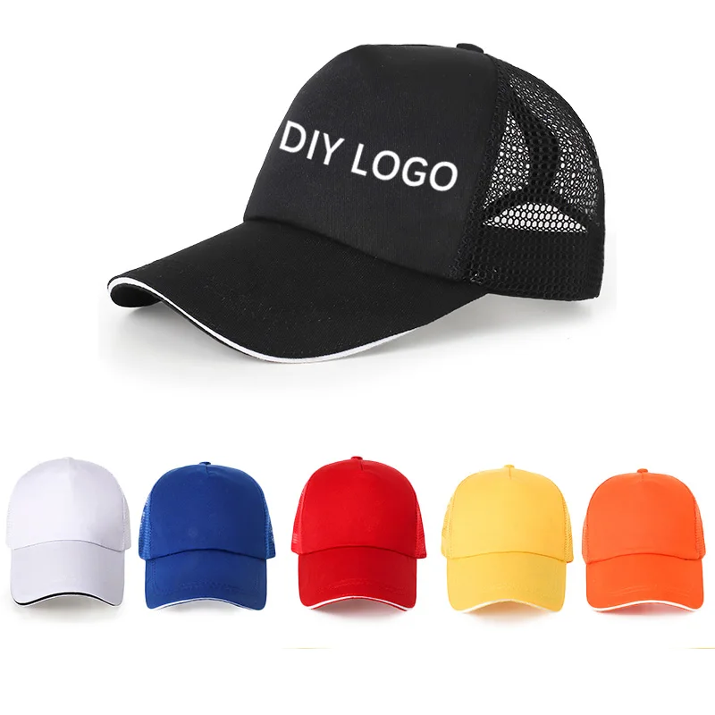 

Children Spring Summer Adjustable Baseball Caps Boys Girls Streetwear Breathable Mesh Snapback Hip Hop Hat DIY Print Photo Logo