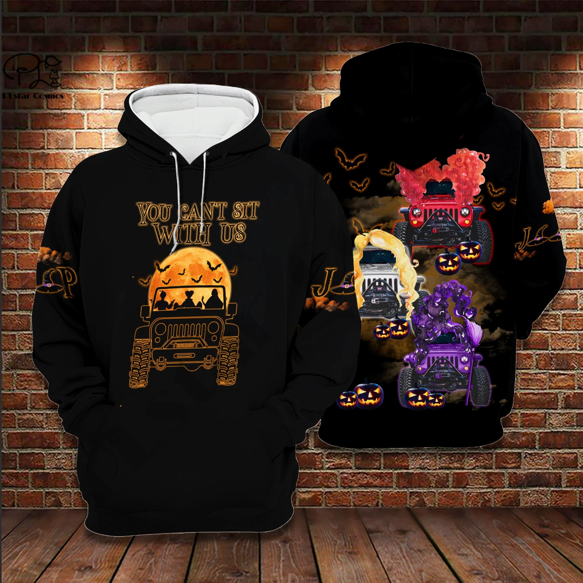 

PLstarCosmos 3Dprinted Newest Pumpkin Witch Car Halloween Art Harajuku Streetwear Unique Unisex Casual Hoodies/Sweatshirt/Zip 1