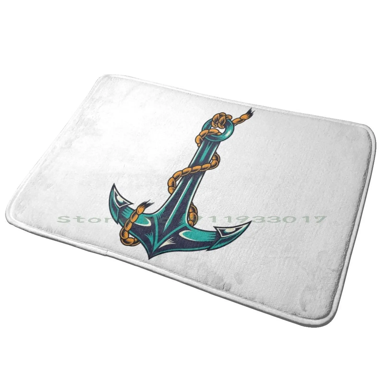 Ship Anchor Entrance Door Mat Bath Mat Rug Crypto Logo Bitcoin Doge Coin Ethereum Blockchain Crypto Currency Money Altcoin