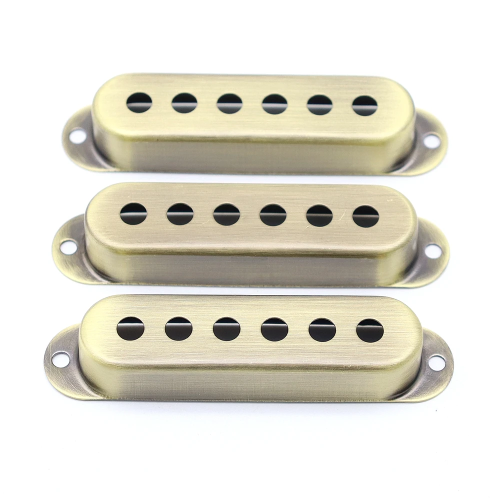 3 pcs Brass Electric Guitar Single Pickup Covers 48mm/50mm/52mm for ST SQ Guitar Accessories Parts Bronze/Red Copper