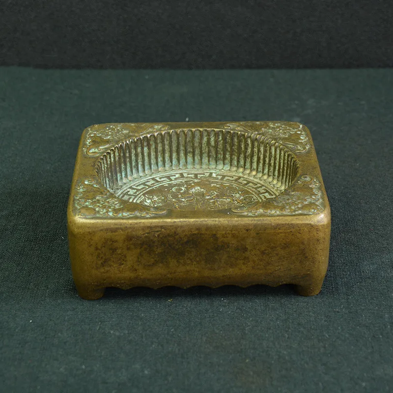 Folk carvings of the Qing Dynasty,  Pure copper cake mould made by Qianlong Li Yuyuan Fulu Shoutu cake mould