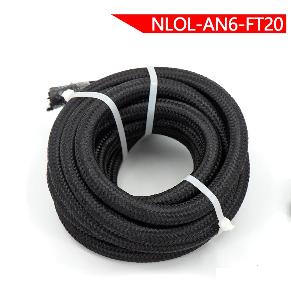 Free Ship 10FT(3meter) 20FT(6meter) AN6 AN8 AN10 Braide Oil Fuel Hose Braided Fuel Oil Hose NYLON Braided Stainless Steel Black