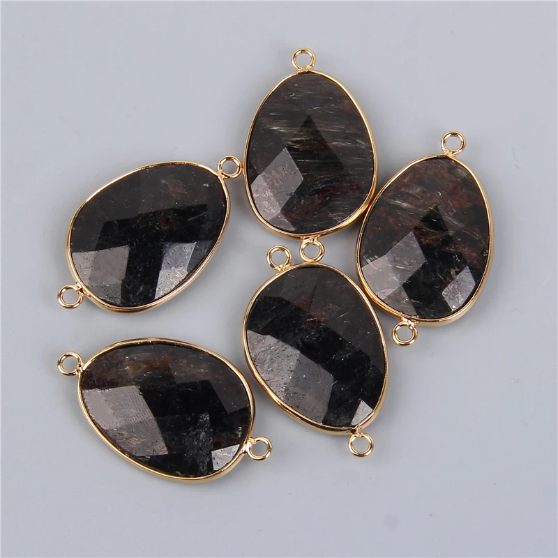 2PCS Natural Stone Slice Charm Pendants for DIY Jewellery Making