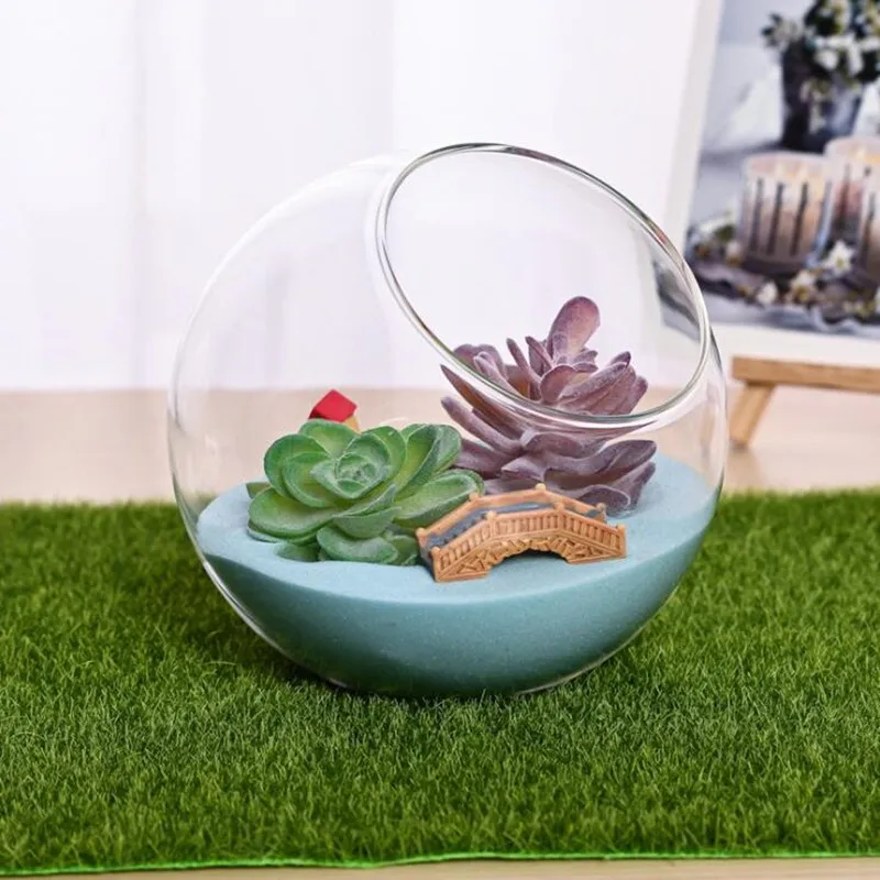 Diameter=15cm Big Size Side Open Glass Terrarium Vase Home Decoration Creative Aquarium Fishbowl Friend Gift