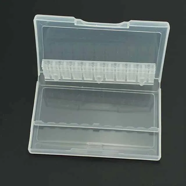 6/10/20 Slots Clear Pink Nail Drill Plastic Storage Holder Container Manicure Cutters Display Box Nail Accessorie