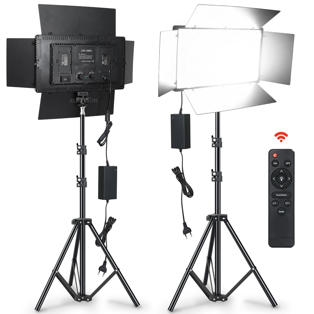 

Dimmable LED Video Light Panel CRI95 With Remote Control Kit 12In Photography Studio Taking Photo YouTube Filming Live Streaming