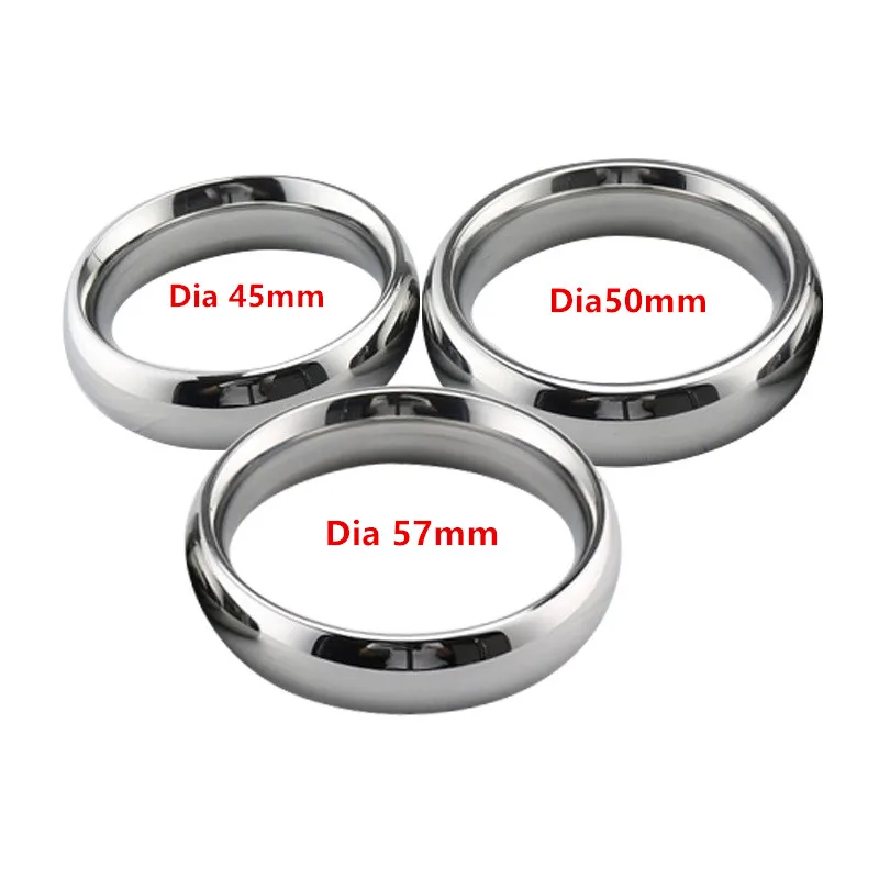 Metal large size Dia 57mm Heavy Duty male Ball Scrotum Stretcher penis lock bondage cock Ring Delay ejaculation BDSM Sex Toy men