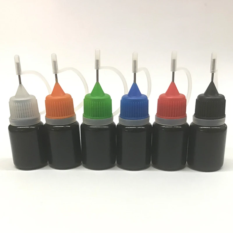 1000pcs Black PE 5ml Needle Dropper Bottle Plastic empty Eye Dropper oil Bottle E liquid bottles for E juice Nail Gel