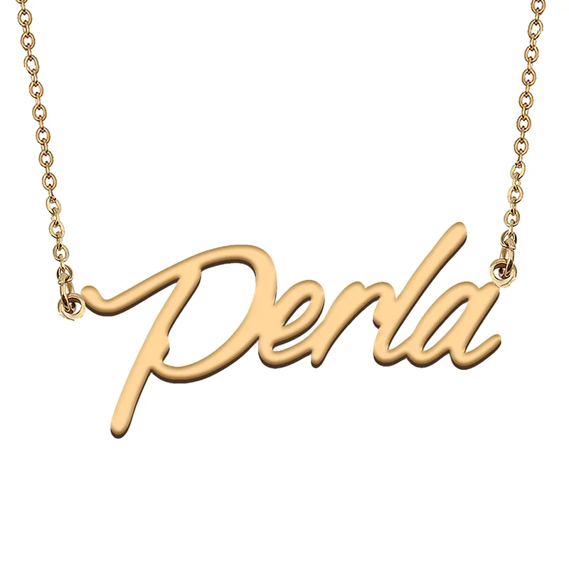 

Perla Custom Name Necklace Customized Pendant Choker Personalized Jewelry Gift for Women Girls Friend Christmas Present