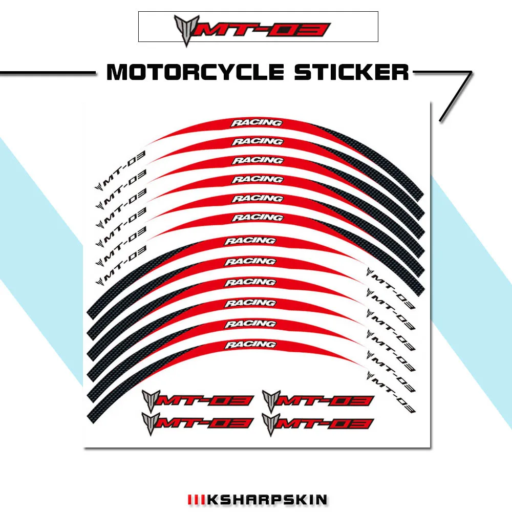 

12 светоотражающих наклеек на обод колеса, ступица колеса с цветными наклейками для Yamaha MT-03 MT03