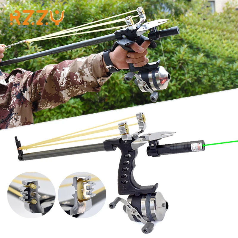 

Fish Slingshot Straight Rod Telescopic High Power Precision Laser/ Fishing Reel Catapult for Outdoor Hunting Sports Shooting New