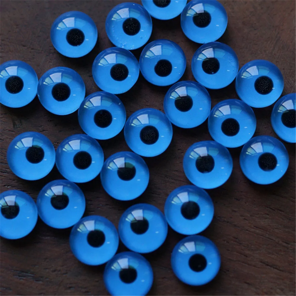 Crystal Glass Blue Eye Patch Turkish Demon Evil Eyes Round Jewelry Accessory 8mm 10mm 12mm 10 PCs/Lot