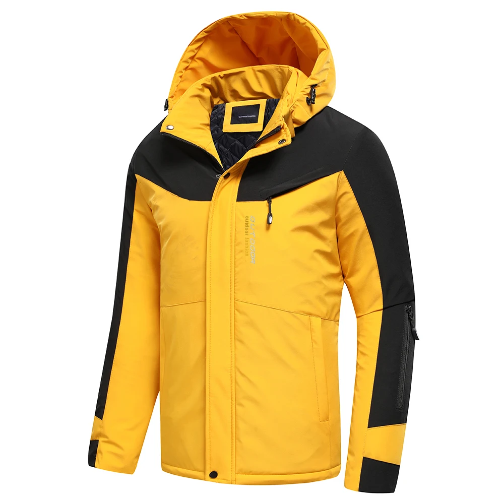 Men 2022 Spring Autumn New Outdoor Warm Casual Hooded Jacket Coat Men Brand Outfits Waterproof Thick Cotton Classic Jackets 4XL