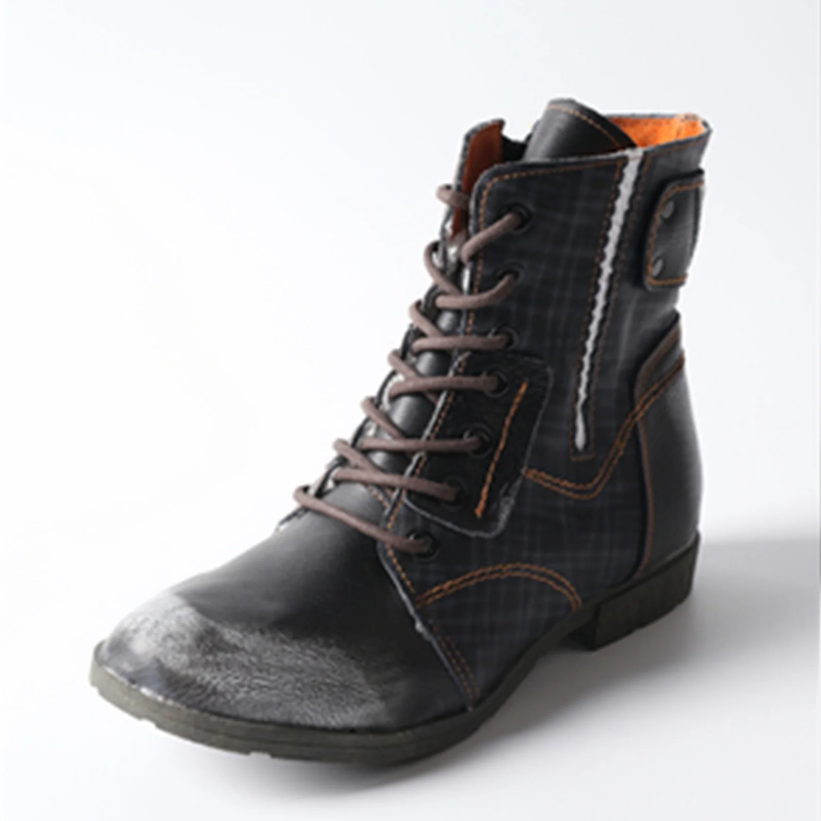2024 Fashion Boots New Beauty Leather Leisure Middle Top Middle Tube Short Women Shoes