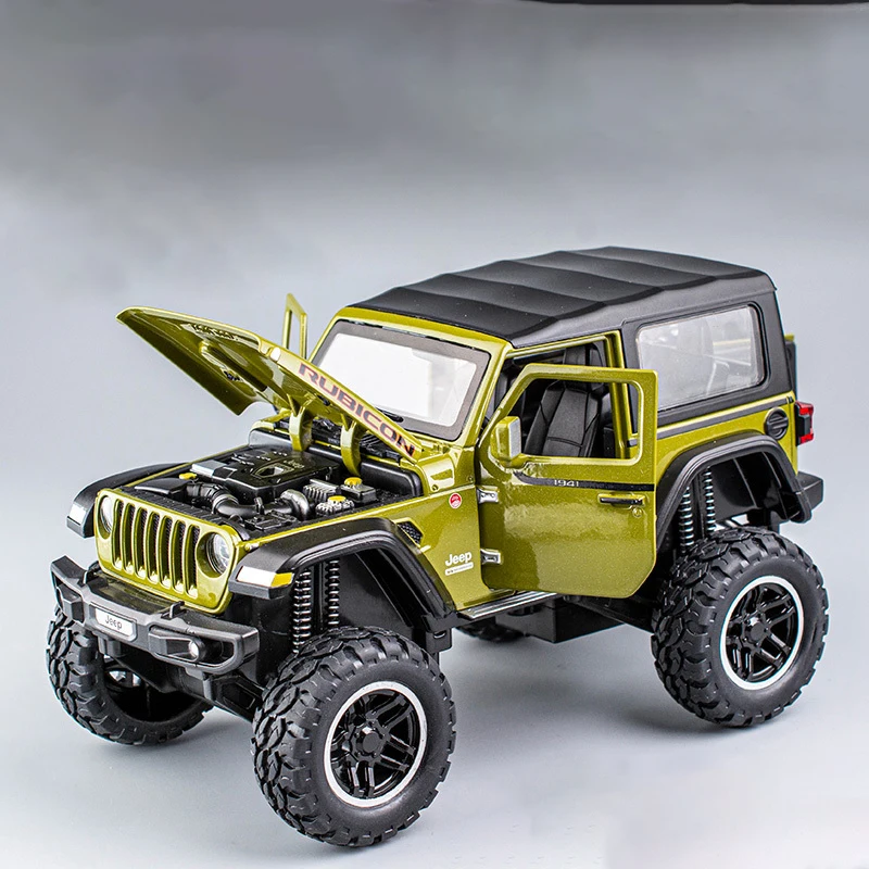 Jeeps Wrangler Rubicon-Coche de juguete para niños, vehículo de alta simulación, exquisita colección de aleación todoterreno, 1:20, 1941