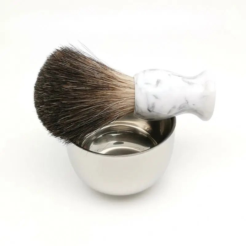 TEYO Black Badger Hair Shaving Brush and Shaving Cup Set Perfect for Man Wet Shave Cream Safety Double Edge razor Beard