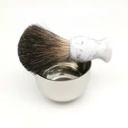 Teyo-conjunto de escova e barbear para homens, creme de segurança com borda dupla, para barbear e tecido preto