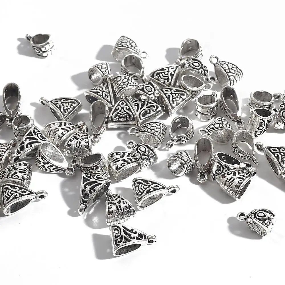 20pcs 7/9/11mm Tibetan Antique Silver Plated Tube Beads Metal Spacer DIY Beads Tube Charms for Jewelry Making