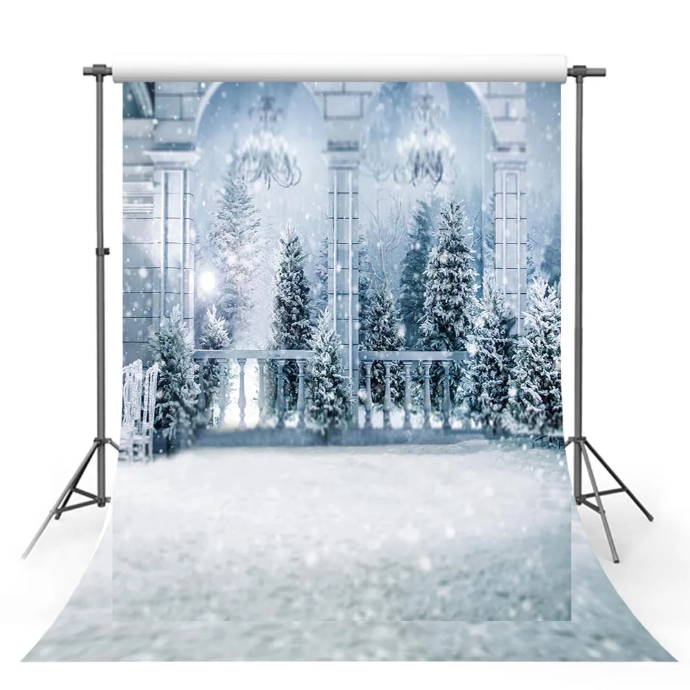 Avezano Backdrop Merry Christmas Tree Winter Snowflake Chandelier Decor Photography Background Photo Studio Photophone Photozone