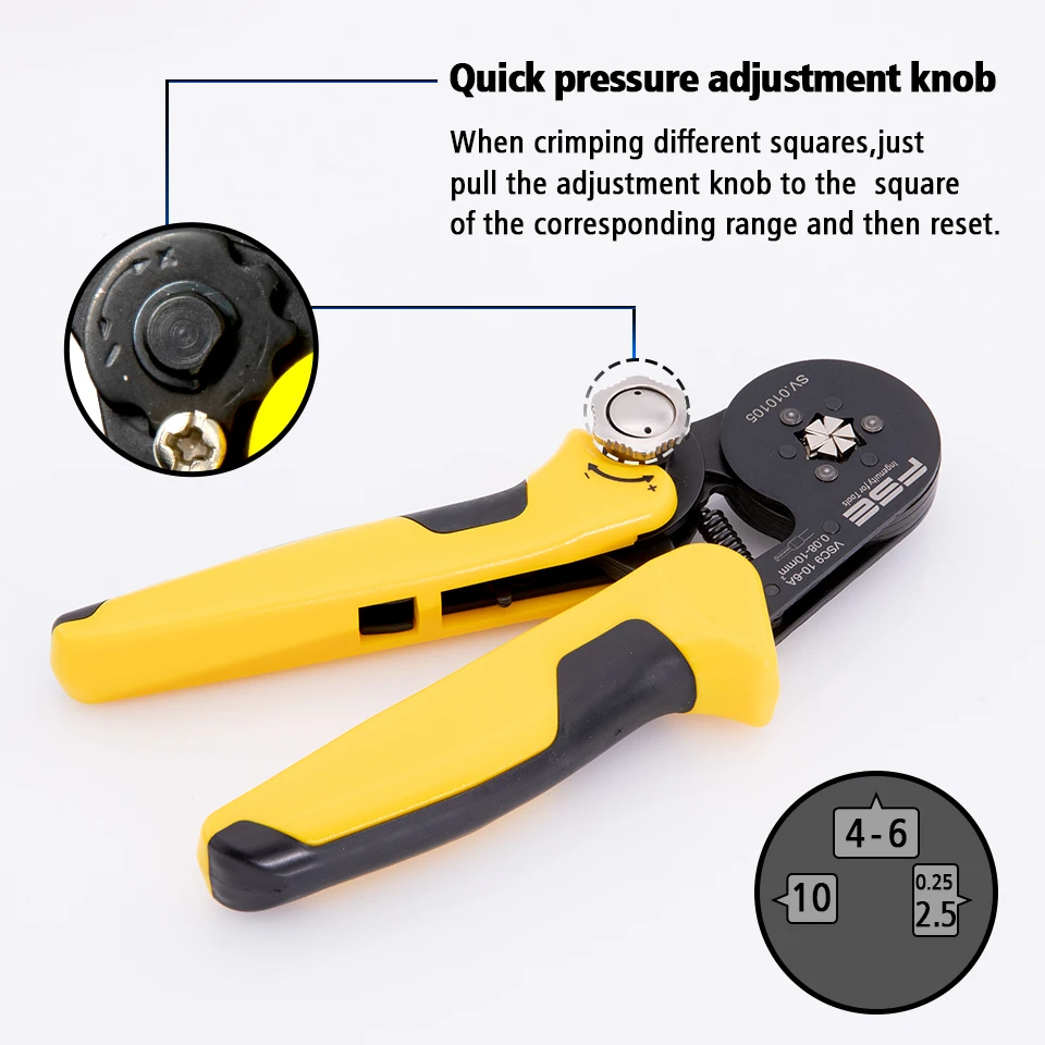 Crimpen zangen werkzeuge VSC9 10-6A 0,08-16mm2 23-7AWG für rohr typ nadel typ terminal manuelle einstellbare werkzeuge