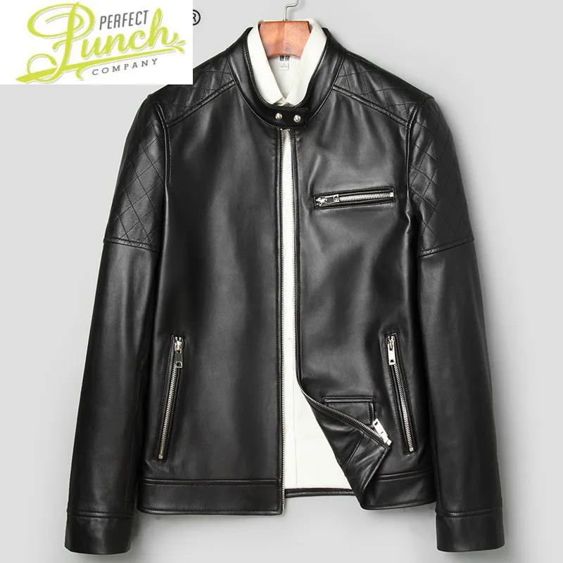 

Leather Men's Jacket Real Sheepskin Leather Coat Motorcycle Genuine Leather Jackets men Fashion DK018 KJ2414