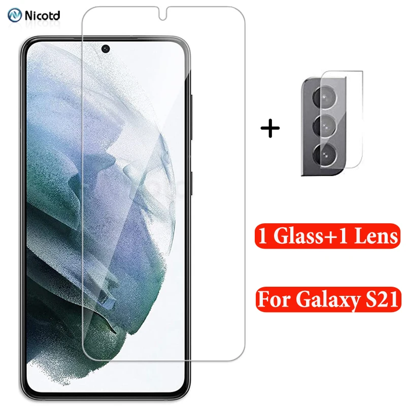 2 in 1 Tempered Glass For Samsung Galaxy S21 6.2 inches Screen Protector Camera Len Film For Samsung Galaxy S21 Protective Glass