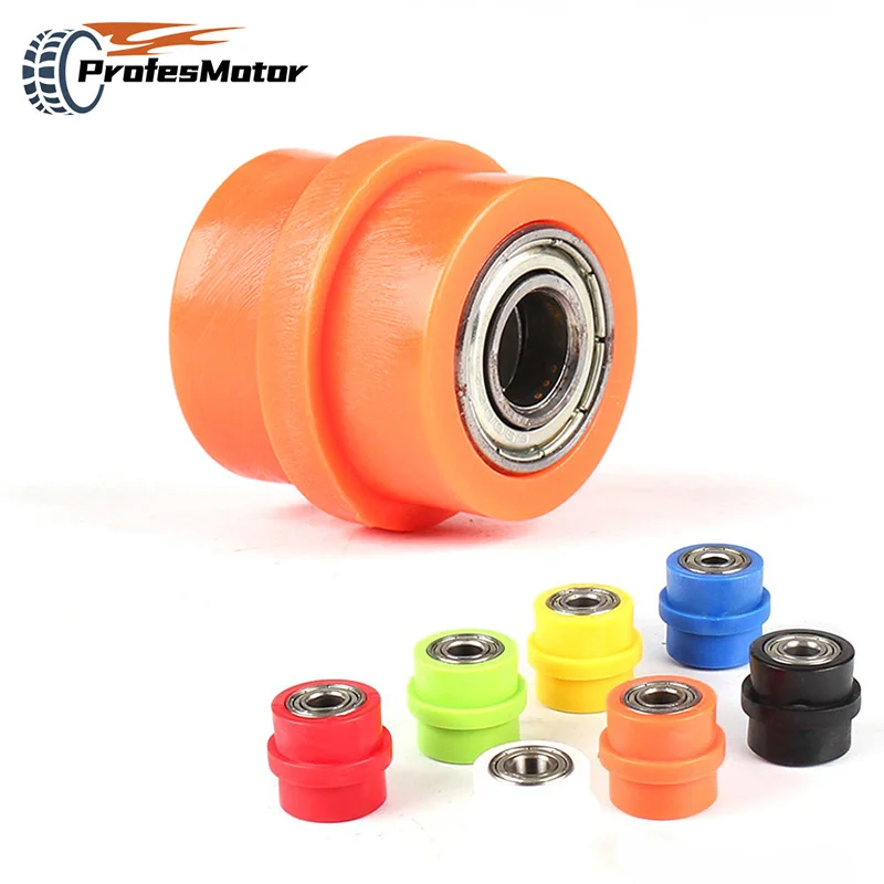 Motorcycle 8/10mm Concave Drive Chain Pulley Roller Slider Tensioner Wheel Guide For Dirt Pit Bikes Street Bikes Motorcycles ATV