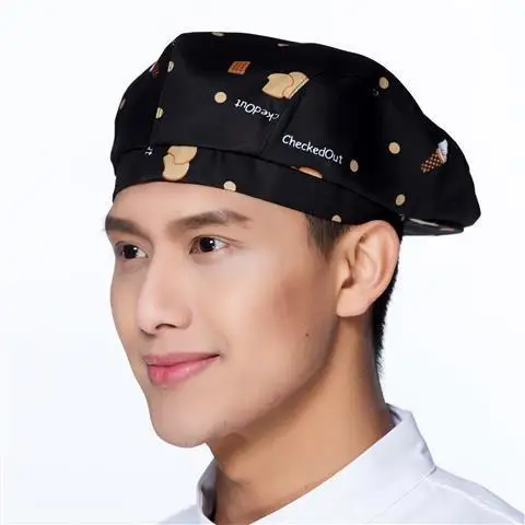 ผู้ชายตาข่าย Patchwork Chef ร้านอาหารห้องครัวทำอาหารสวมหมวก Beret โรงแรม Bakey Cafe Waiter Breathable หมวกผู้หญิงอุปกรณ์เสริม