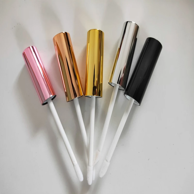 20pcs/lot 10ml Empty Lip Gloss Tube Clear rose red black pink Lipstick Lip Balm Bottle Container with Lipbrush