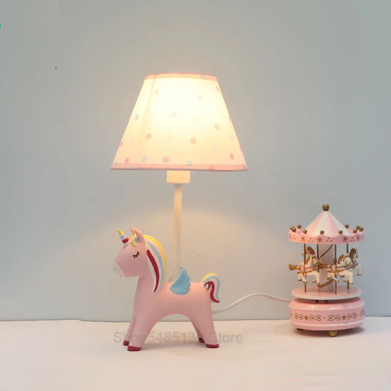 Unicorn Children Table Lamps for Living Room Bedroom Desk Lamp Kids Baby Bedside Stand Light Fixtures Boy Girls Birthday Gifts