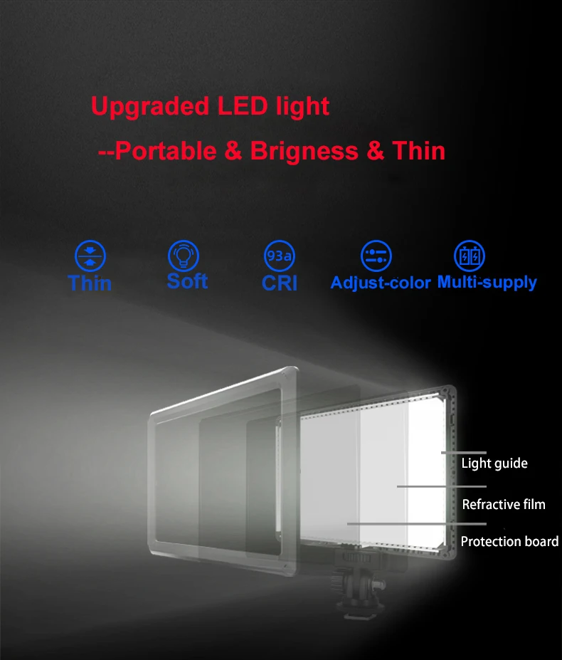 Beike QZSD 128B Đèn LED Panel Với Rmote Điều Khiển 3200 K-5600 K Mờ Đèn LED Chụp Ảnh Video Ánh Sáng với Chân Máy Sạc Pin