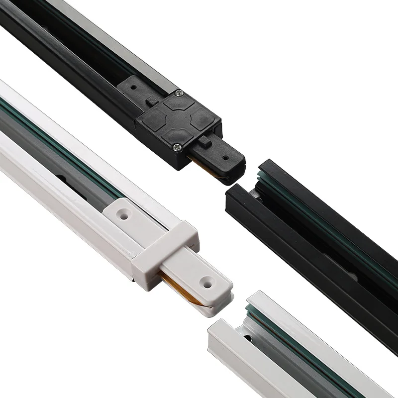 LED track light rail 0.5M 1M black white aluminum 2-wire system track light universal track for spotlight