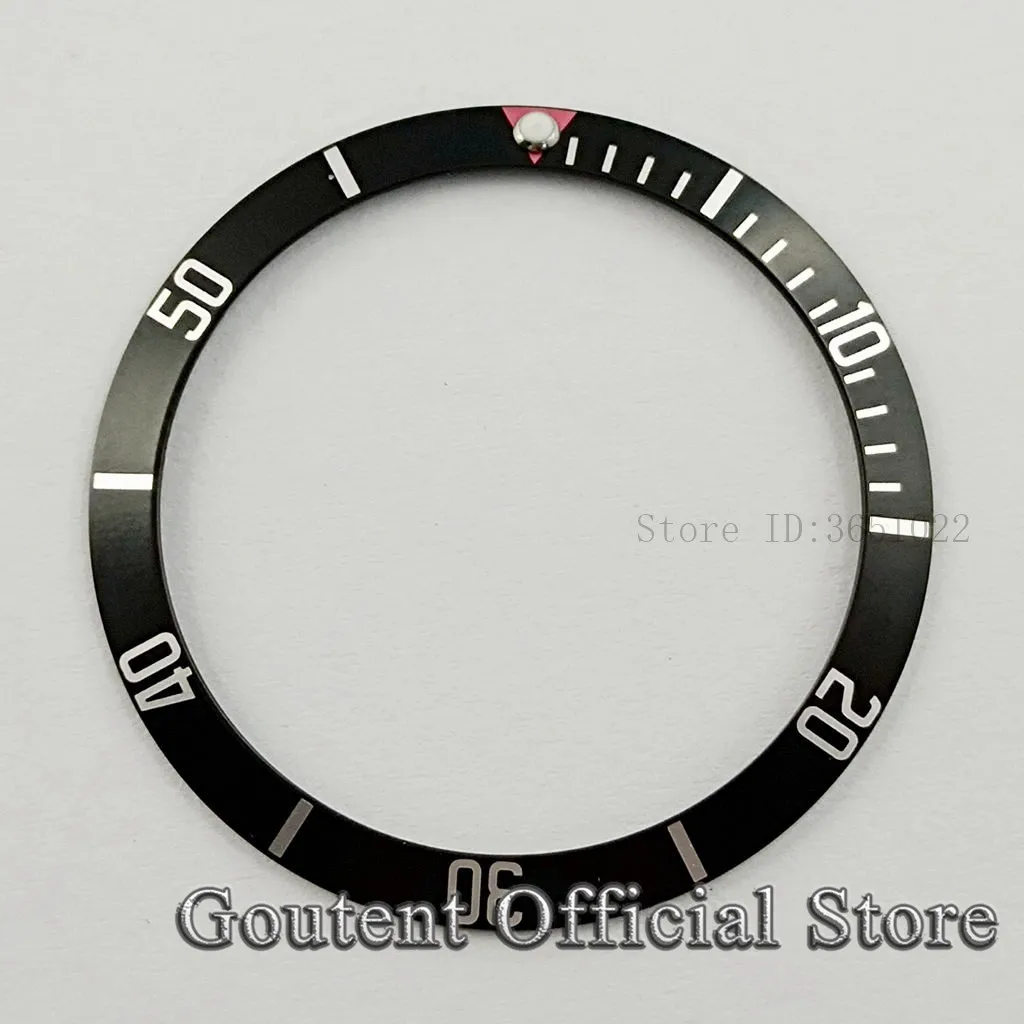 Goutent 39.5*32.8mm Aluminum Watch Bezel Insert Black/Blue/Green/Red Ring Fit For Automatic Watch Replacement Spare Parts