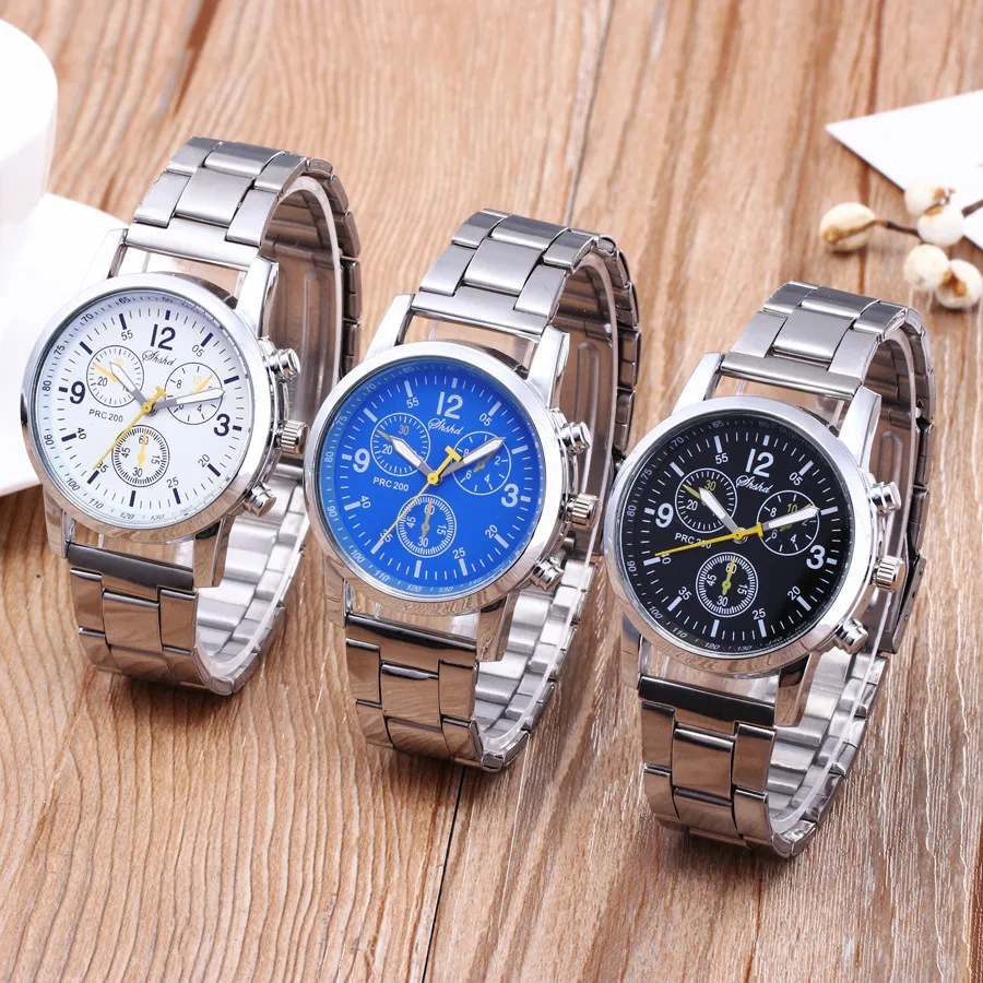 2021 Hot Casual Quartz Wrist Watch Male Fashion Round Dial Casual Men’s Watch Temperament Steel Band Clock Relógio Masculino