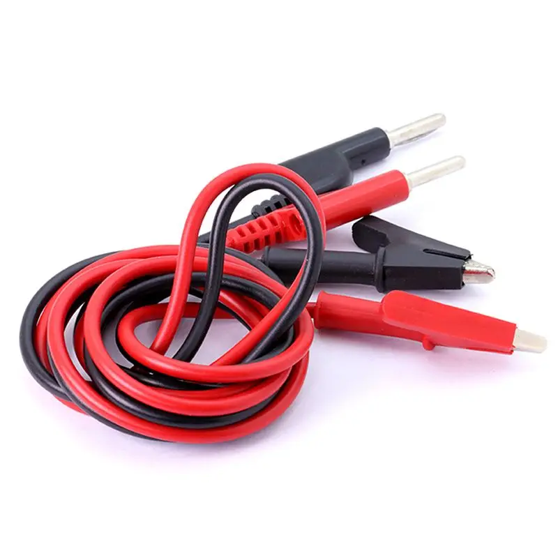 4pc 1M Double End Test lead Wire Line electrical Voltage Banana Plug and Alligator Clip Crocodile 15A for multimeter DIY Test