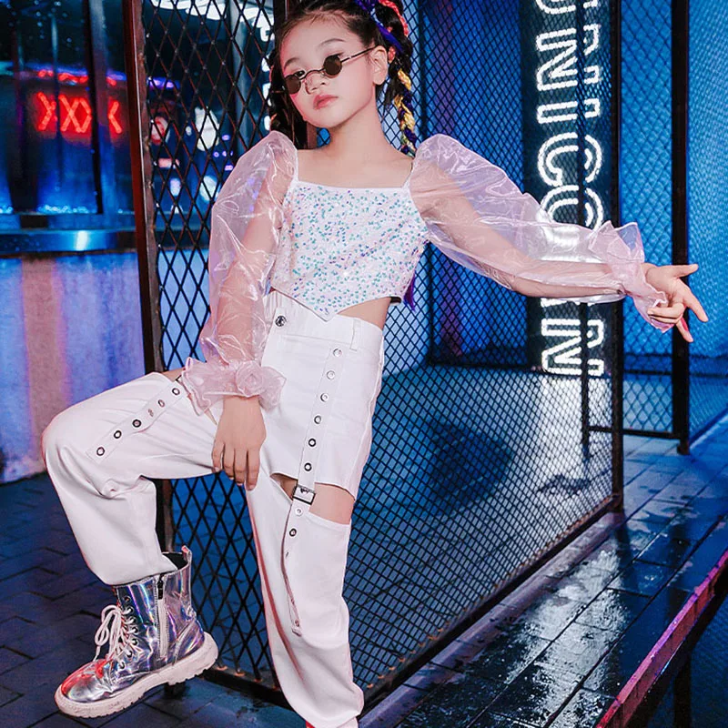 

Girls jazz dance sequin suit autumn children hip-hop hip-hop model fashion trend catwalk performance costume dance costume