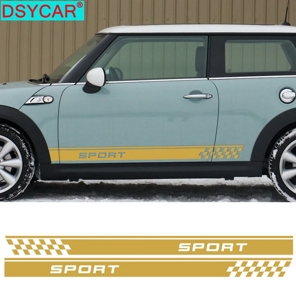 

DSYCAR 1Pair Car Side Door Sticker Decals Vinyl Sport Car Decal Accessories-styling Car Styling for All MINI Cooper Decals New