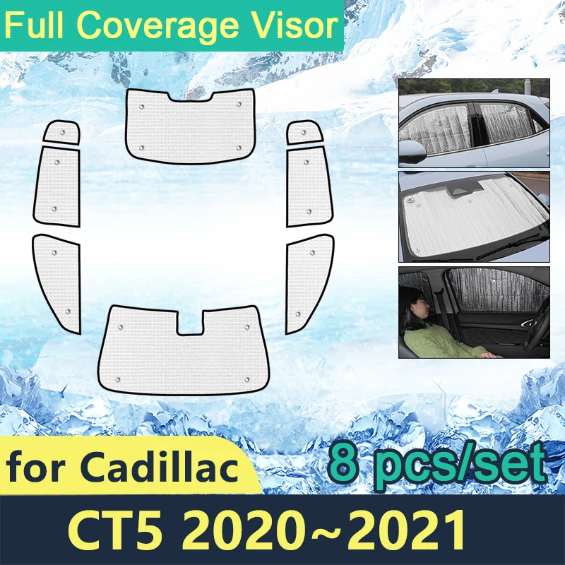 

Full Cover Sunshades For Cadillac CT5 2020~2021 Car Sun Protection Windshields Side Windows Accessories Shaby