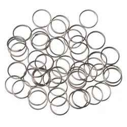 50pcs Metal Keyring Keychain Split Ring 8mm 10mm 12mm Key Holder Rings Women Men DIY Key Chains Circle DIY Pendant Tools