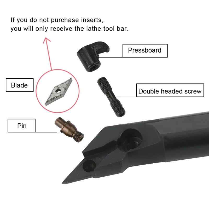 1pc S20R-MVXNR16 S25R-MVXNR16 Internal Turning Tool Holder VNMG16 Carbide Inserts Lathe Bar CNC Cutting Tools Set