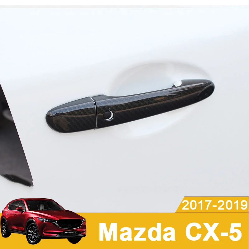 Maniglia esterna della porta esterna dell\'auto in fibra di carbonio Catch Cover protezione della ciotola della porta Trim Sticker per MAZDA CX-5 CX5