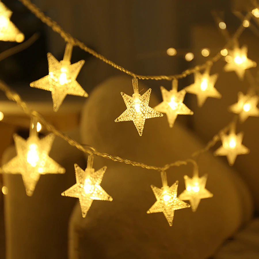 Christmas Star String Light 20/30/50/100M Star Garland Light Outdoor Festoon Starry Star Fairy Light For Wedding Party Club